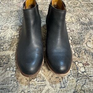 Kork-Ease Black Leather Ankle Booties